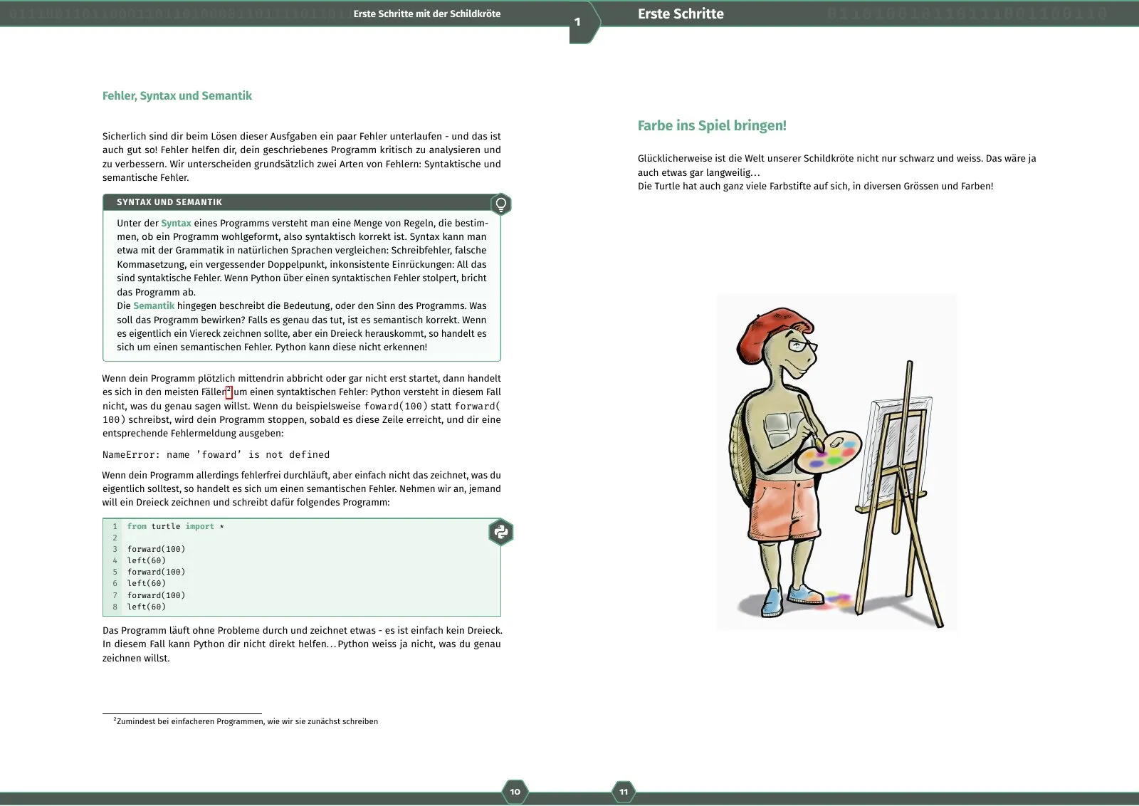Doppelseite: Farbe ins Spiel bringen